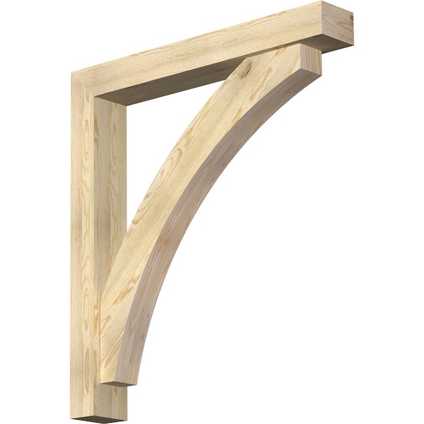 Ekena Millwork Thorton Block Rough Sawn Bracket w/ Offset Brace, Douglas Fir, 6"W x 40"D x 44"H BKT0604X40X44THR05RDF - main